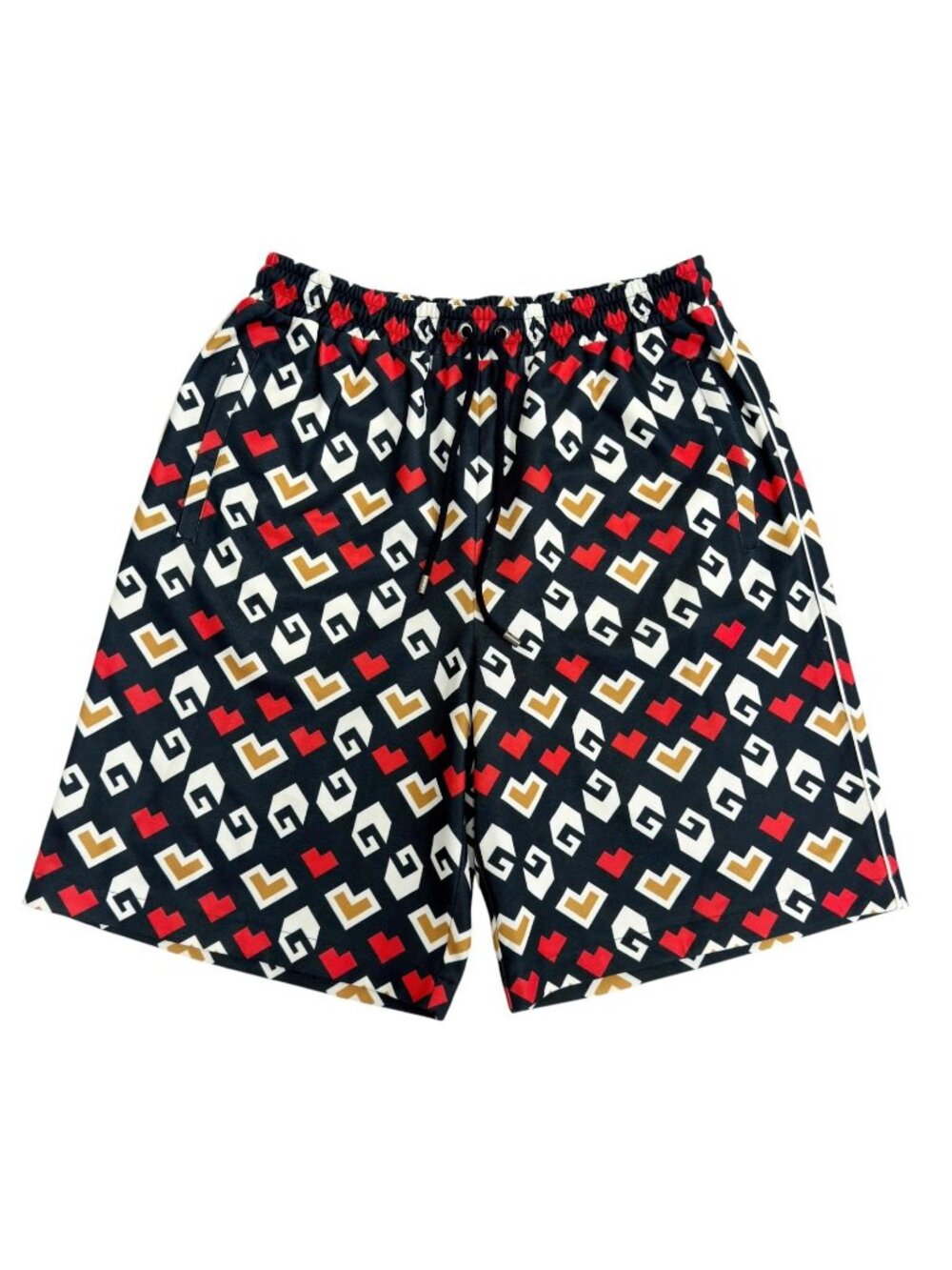 Gucci Square G Heart Print All Over Technical Jersey Shorts
